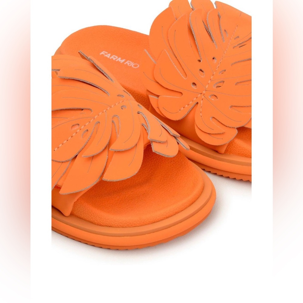FARM RIO Accessories Orange Monstera Anatomic Slide Sandal